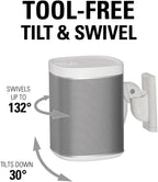 Sanus WSWM22-W2 Speaker Wall Mount for Sonos ONE, Play:1 & Play:3 (Pair) - White
