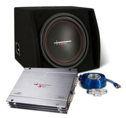 Excalibur X600.2 Amp + X12.1BR 12inch bass reflex boombox & Wiring Kit