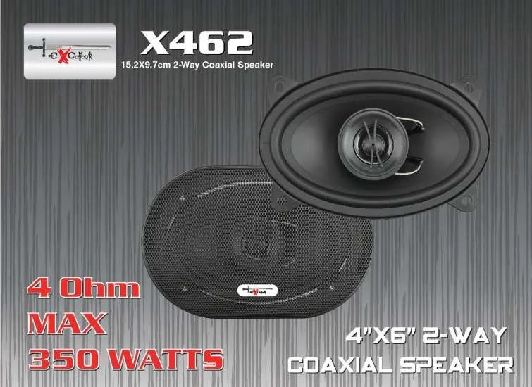 Excalibur X462 - 4"x6"  2-Way Coaxial Speakers 700W Max Power
