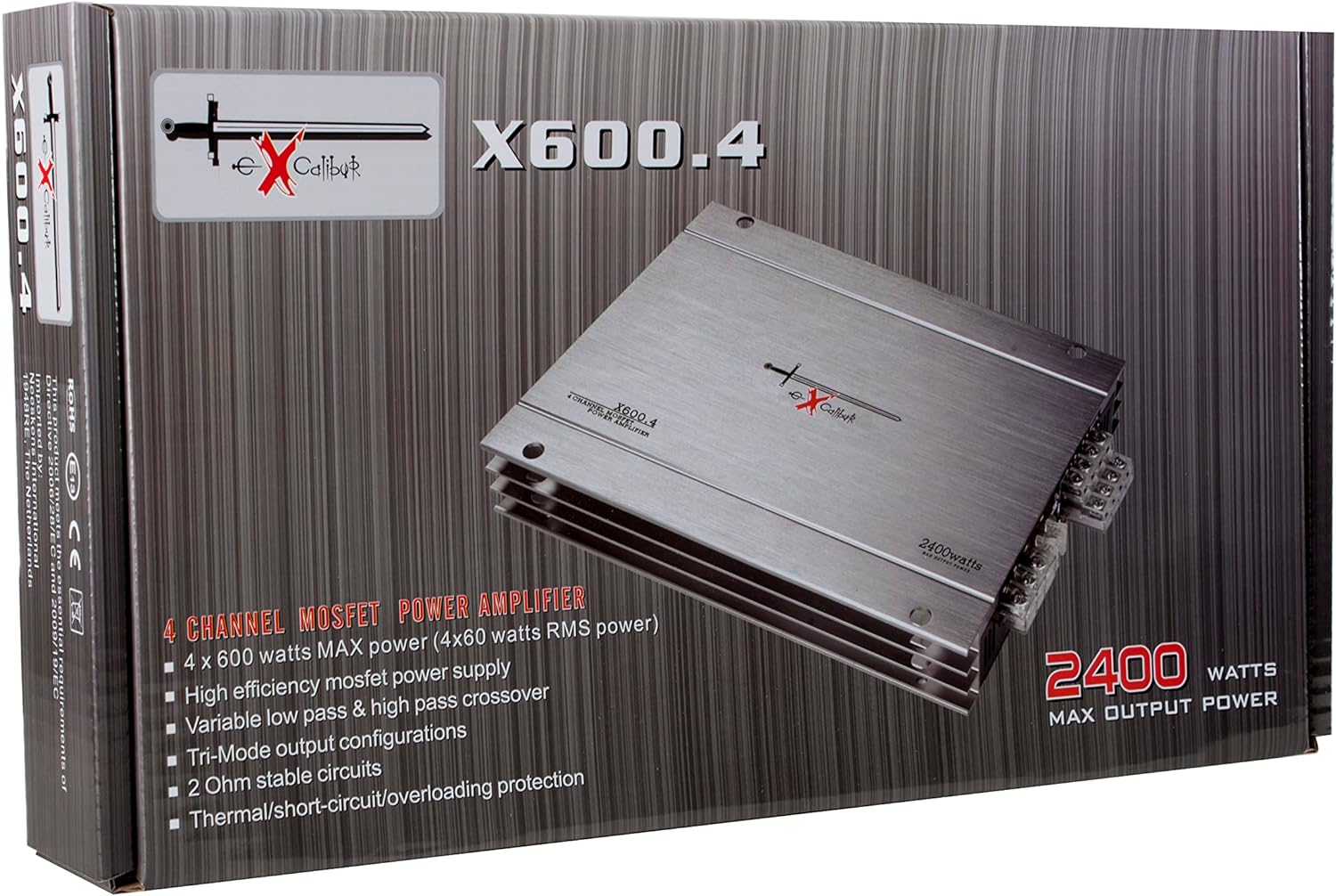 Excalibur X600.4 -  4 Channel Power 2400w Amplifier