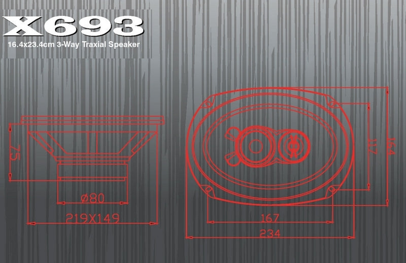 Excalibur X693 - 6"x9" 3-Way Triaxial  Speakers 1000W Max Power