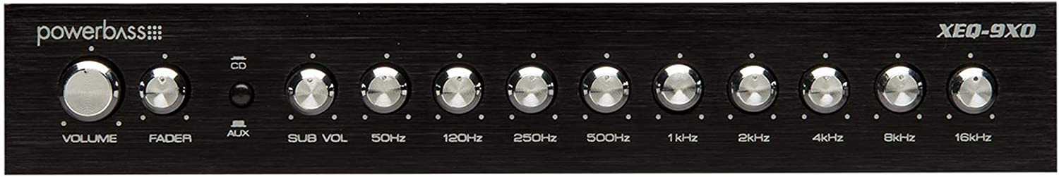 PowerBass XEQ-9XO - 1/2 Din 9 Band Pre-Amplifier Equalizer