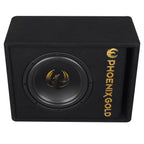 Phoenix Gold Z8AB 8 Inch 500W Active subwoofer bass-box with built in amp incl. cable kit & remote control