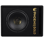 Phoenix Gold Z8AB 8 Inch 500W Active subwoofer bass-box with built in amp incl. cable kit & remote control