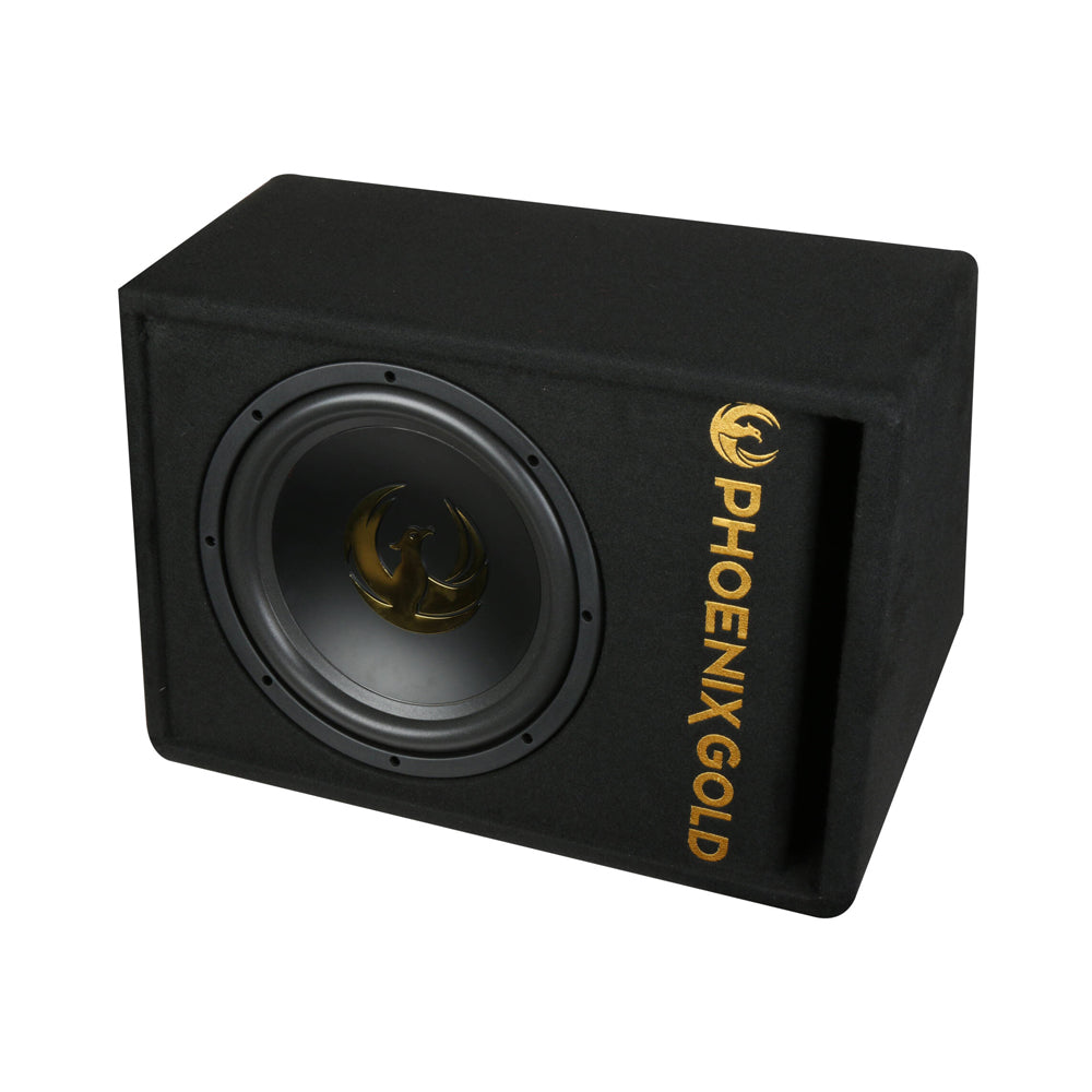 Phoenix Gold Z10AB 10 Inch 200W RMS  Active subwoofer bass-box with built in amp incl. cable kit & remote control