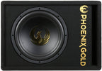 Phoenix Gold Z10AB 10 Inch 200W RMS  Active subwoofer bass-box with built in amp incl. cable kit & remote control