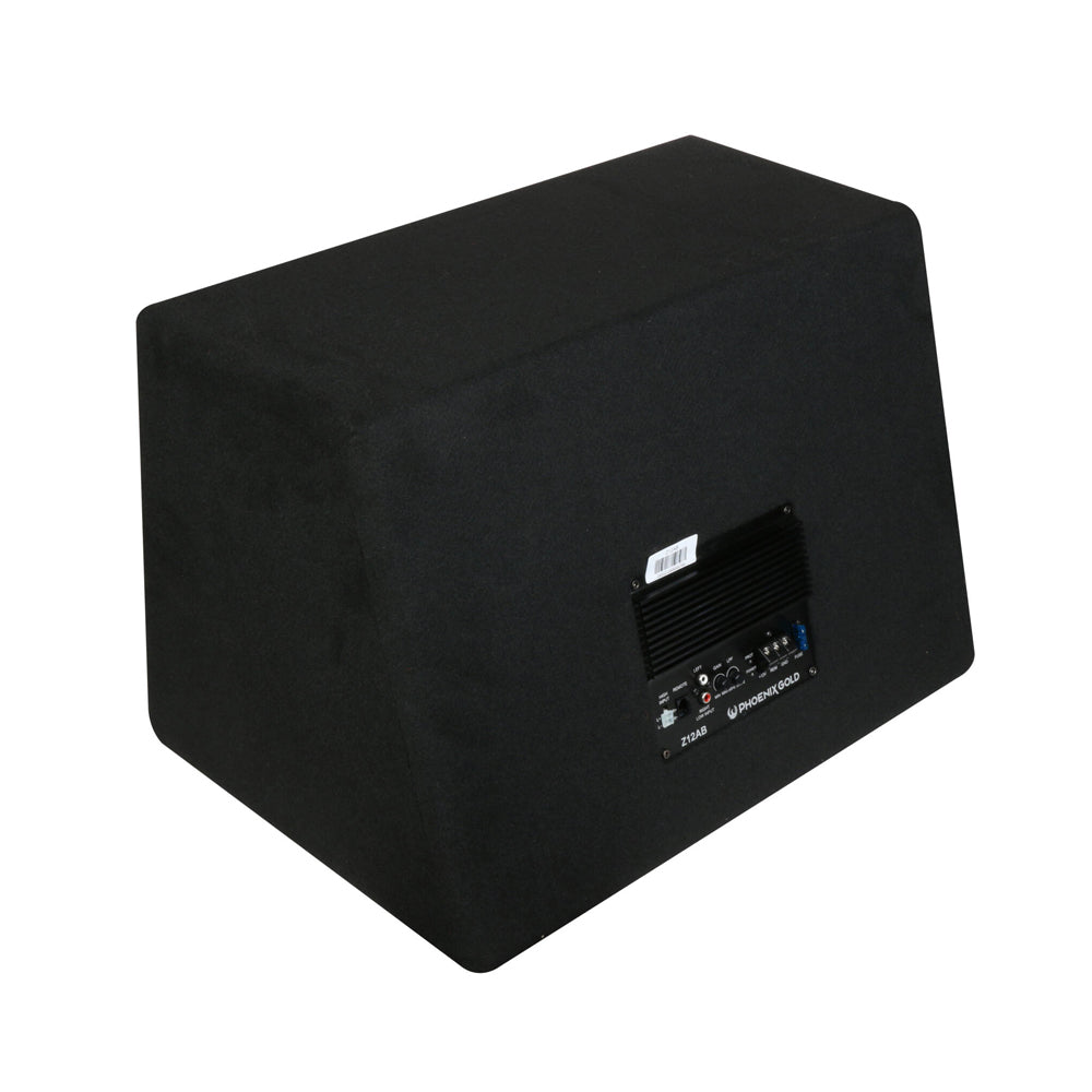 Phoenix Gold Z10AB 10 Inch 200W RMS  Active subwoofer bass-box with built in amp incl. cable kit & remote control