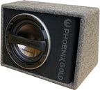 Phoenix Gold Z18AD 8" 500W Active subwoofer bass-box with built in amp incl. cable kit & remote control