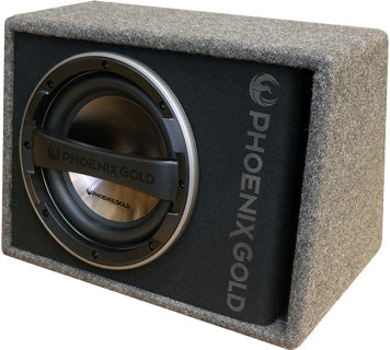 Phoenix Gold Z18AD 8" 500W Active subwoofer bass-box with built in amp incl. cable kit & remote control