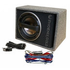 Phoenix Gold Z18AD 8" 500W Active subwoofer bass-box with built in amp incl. cable kit & remote control