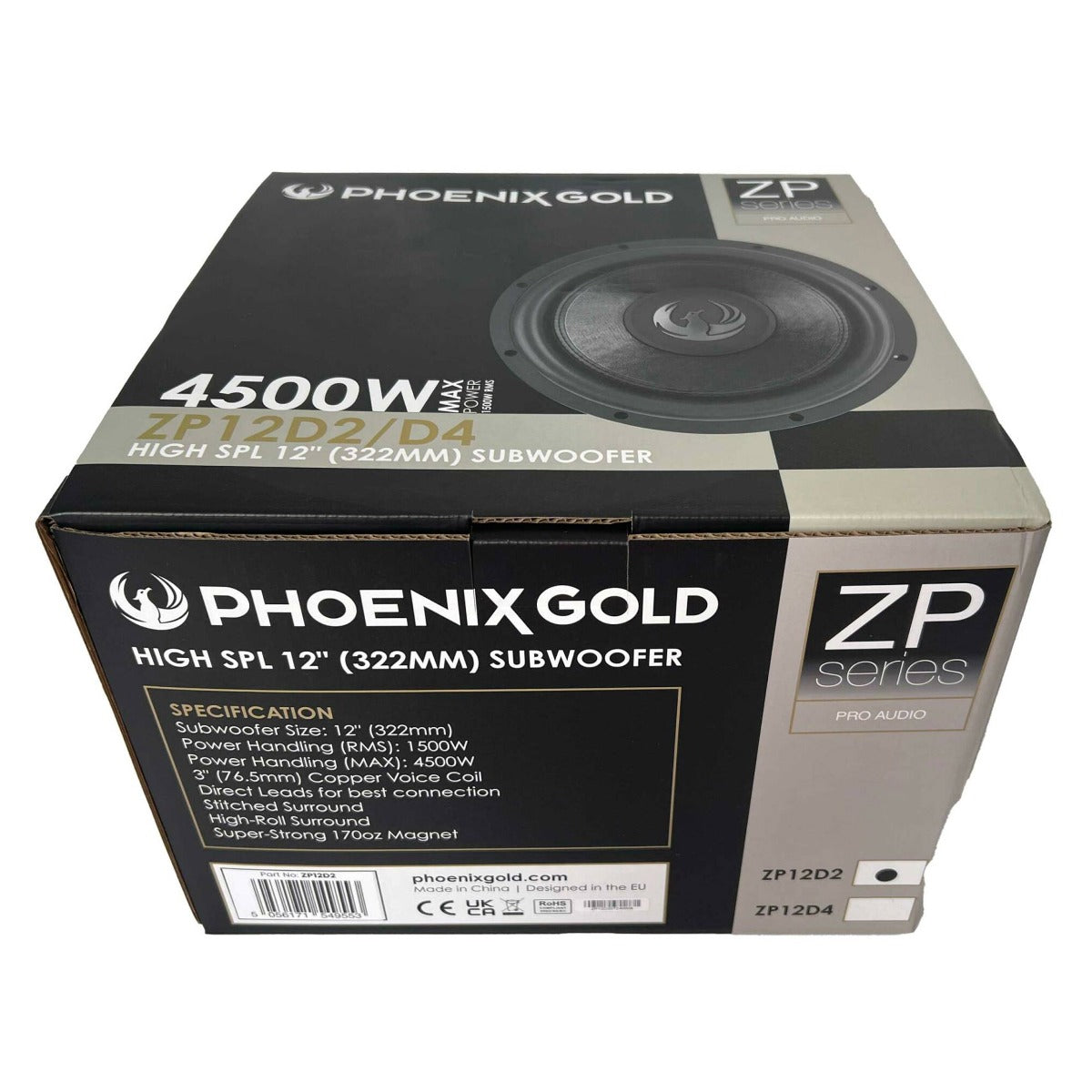 Phoenix Gold ZP12D2 ZP Series 12 Inch Dual 2ohm Steet Bass subwoofer 3" VC 4500W 1500 watts RMS