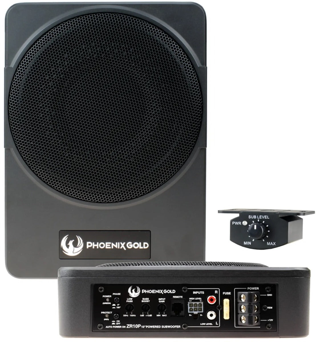 Phoenix Gold ZR10P Active Underseat Subwoofer 200 Watts RMS