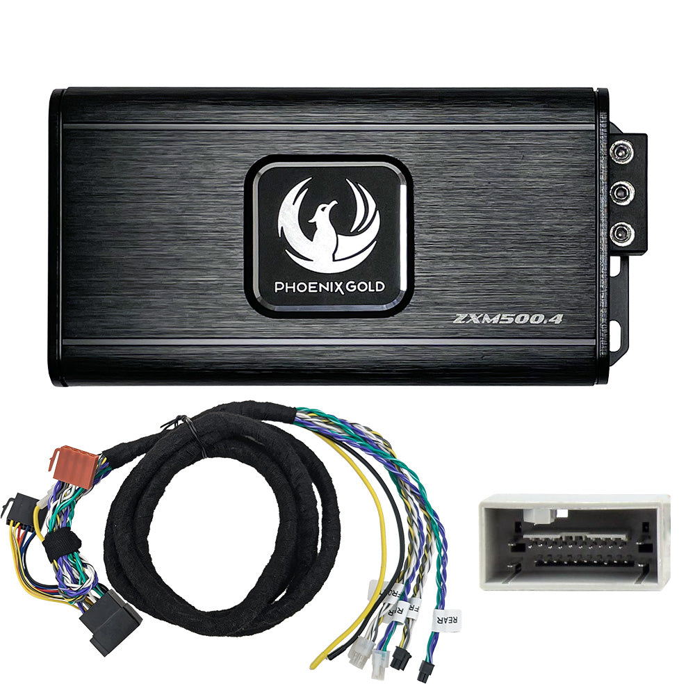 Phoenix Gold ZXMPH1 includes a ZXM500.4 Amplifier ZXMISOT2 Honda ISO-T harness.