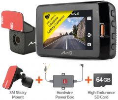 Mio MiVue 798 DUAL PRO-FIT64GB WiFi Dash Camera GPS Tracking 2.5K QHD Video Recording G-Sensor + A30 REAR CAM